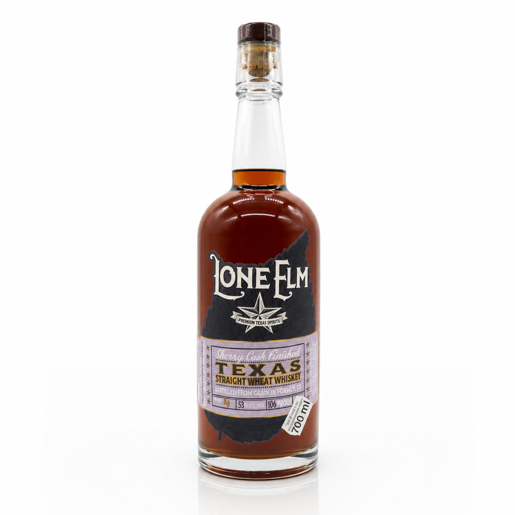 Lone Elm Texas Straight Wheat Whiskey, 700 ml, in Flasche mit Etikett.